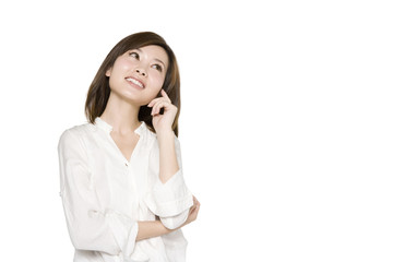 Portrait of Young Woman Thinking