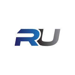 Simple Modern letters Initial Logo ru