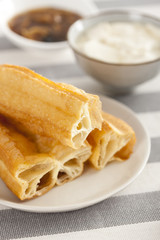 Chinese food youtiao and tofu jelly