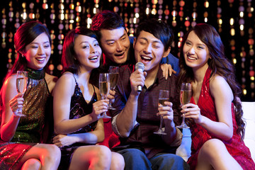 Young people in KTV