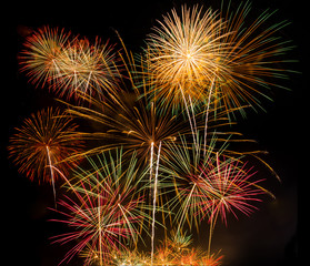 Fototapeta premium Colorful fireworks on black background