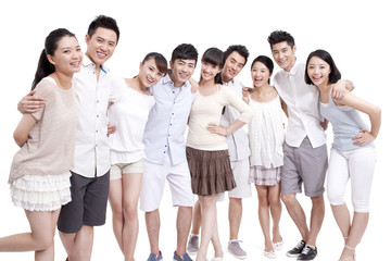 Obraz premium Portrait of young friends, studio shot