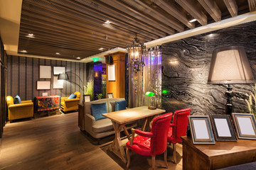 interior of modern cafe