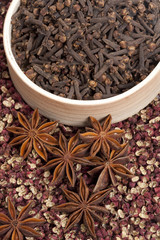 Close-up of different spices