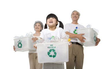 Portrait of an eco-friendly family