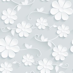 Fototapeta na wymiar Flowers pattern daisy on gray background