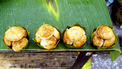 Coconut Rice Cake on banana packaging