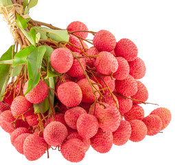  grappe de litchis, fond blanc