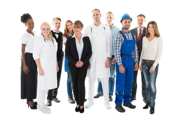Group Portrait Of Confident People With Various Occupations
