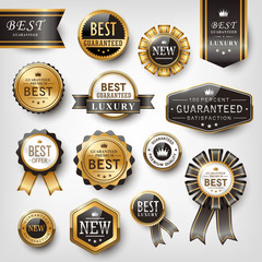 shiny golden prize emblem design - obrazy, fototapety, plakaty
