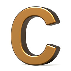 3d glossy gold letter C