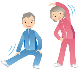 体操する高齢者