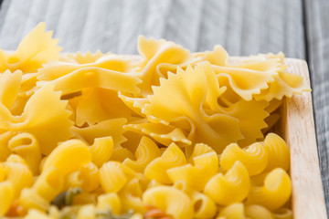 dry pasta spaghetti with ingredient