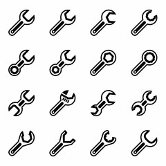 Vector Settings wrench icon set