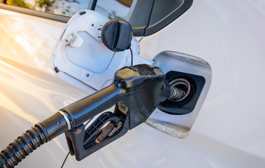 Car refueling on a petrol station.