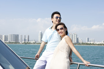 Couple Relaxing on a Yacht