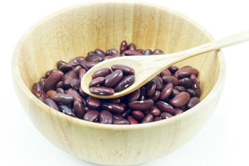 Red kidney bean isolated on white background