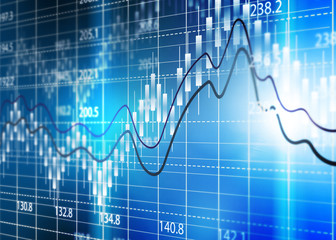 Stock exchange chart,Business analysis diagram.