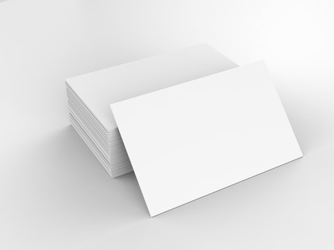 3d rendered stack of blank name cards