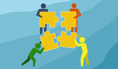 Vector image indicating the concept of team work