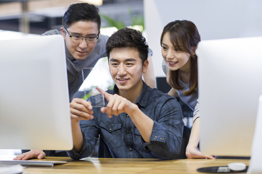 IT workers developing smart phone