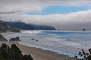 Fog over the Oregon Coast, Oregon, USA