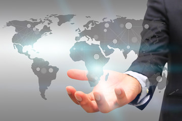 World map connected.Social network concept.globalization busines