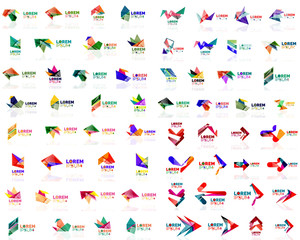 Mega set of geometrical abstract logos