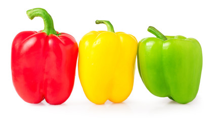 red, green and yellow peppers