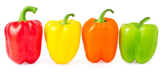 red, green and yellow peppers