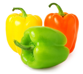 Colored  pepper isolated on a white background