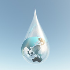 Obraz premium Austrailia and Asia droplet