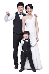 Elegant family and car key