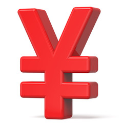 Obraz premium 3D red yen symbol