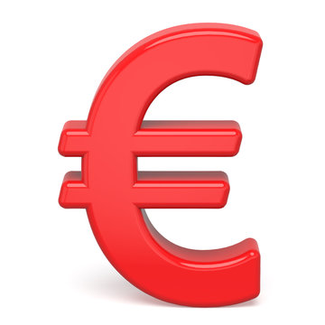 3d red euro sign