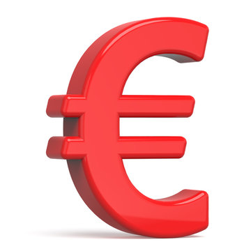3d red euro sign