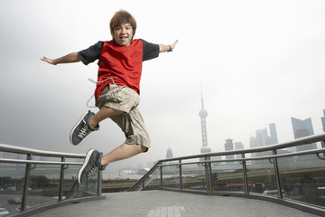 Fototapeta na wymiar Teenage Boy In Shanghai