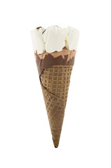 chocolate ice cream cone isolated on white background