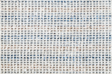 Closeup back side of blue mat background