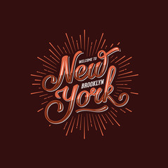 New York Lettering Brown