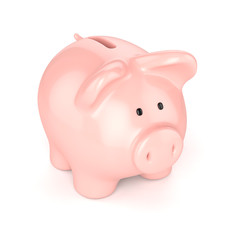 Sparschwein freigestellt auf weissem Hintergrund