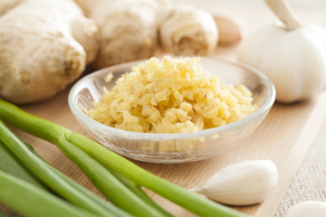 Fresh shallot, ginger and garlic