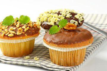 Three assorted muffins