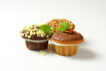Three assorted muffins