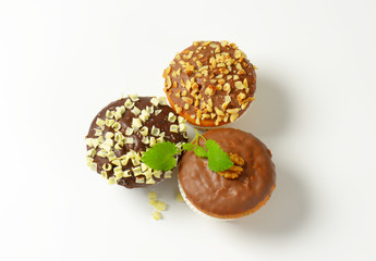 Three assorted muffins