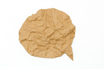 brown paper bubble on white background