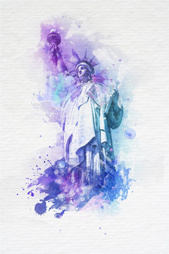 Artistic paint effect of the Statue of Liberty