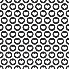 white and black heart vector seamless pattern