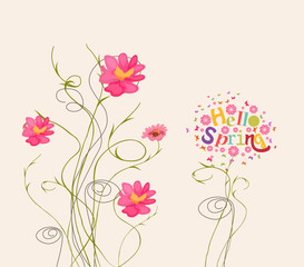 Cute red flowers background