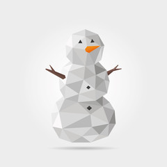 Polygonal Snowman in Vector